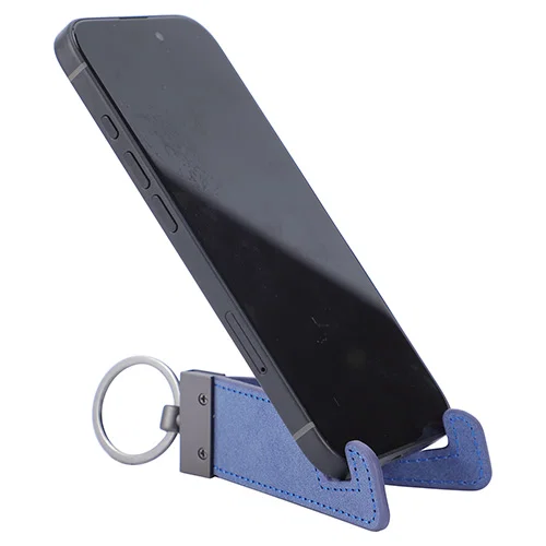 Branded Best Buddy phone holder key ring clipped to keys, custom promotional keychain phone stand