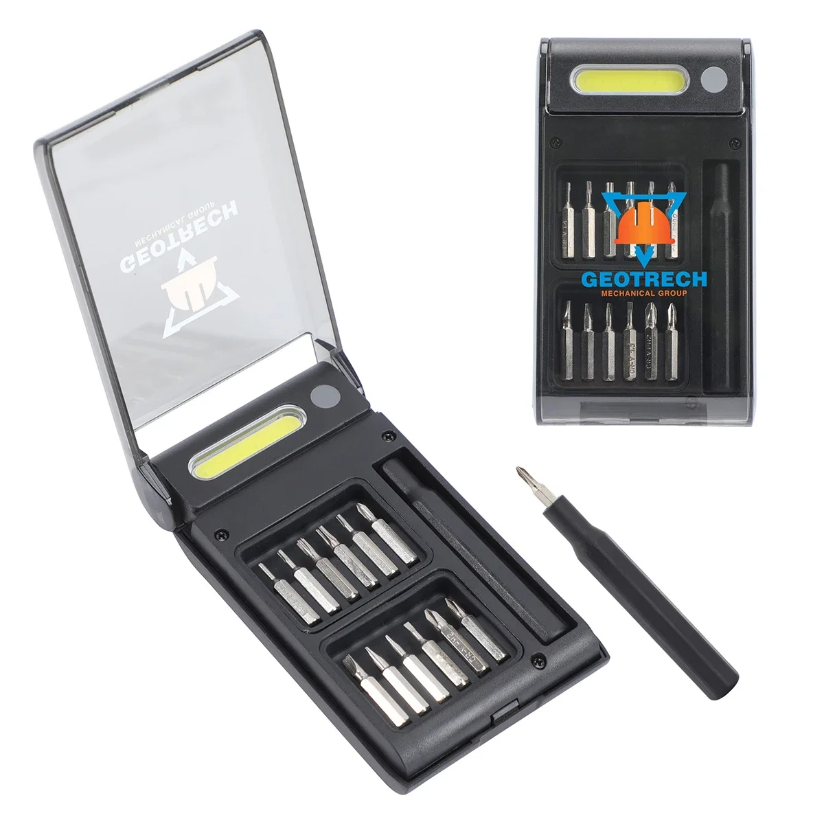 Custom Best Buddy Tools precision tool kit, front view of the branded case
