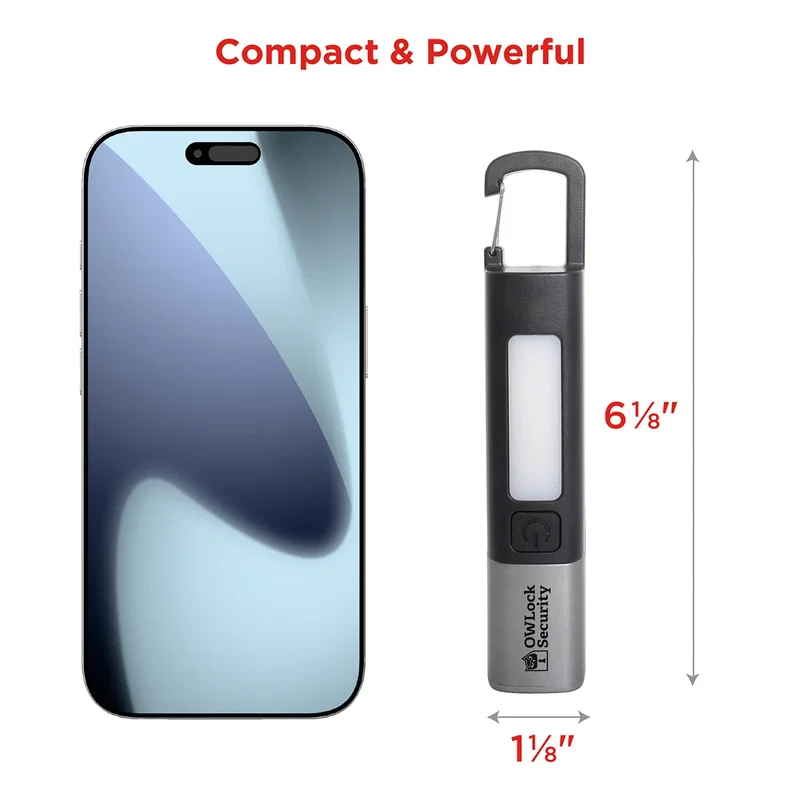 Angled view of the promotional Best Buddy Tools LED flashlight