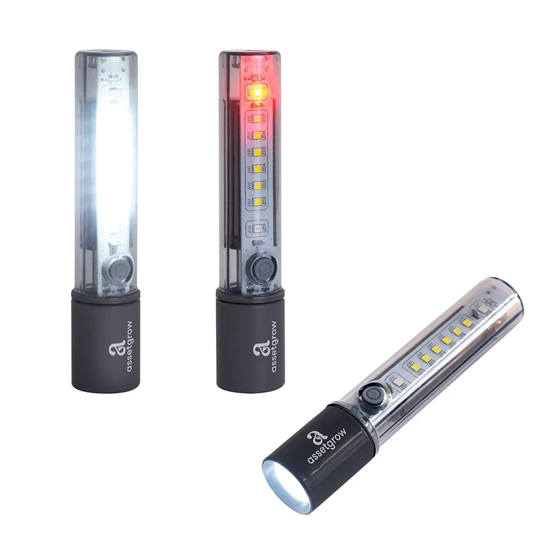 Custom Best Buddy Tools flashlight held in hand, branded flashlight in-use shot