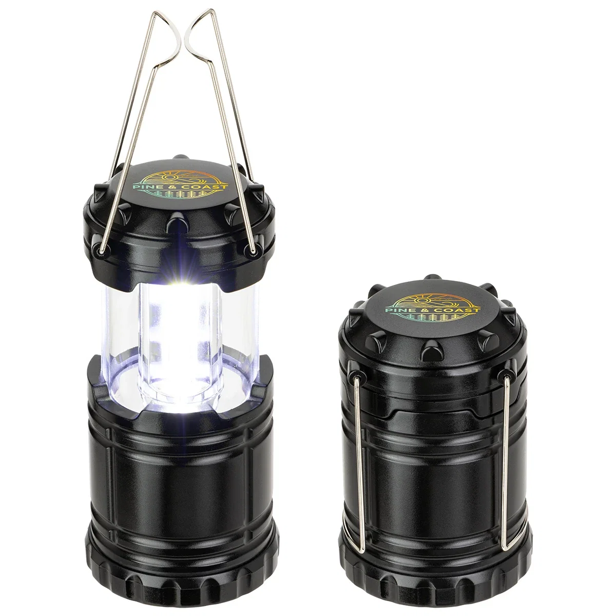 Best Buddy Tools COB Lantern popped up and illuminated, in-use shot