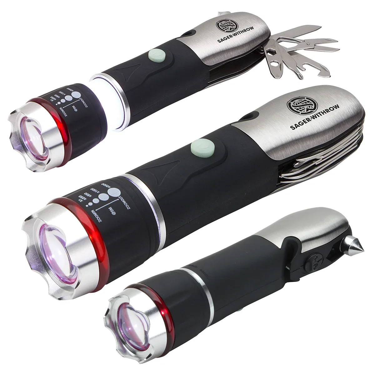 Best Buddy Tools roadway multi-tool with knife blade, LED light, seat belt cutter, and window breaker
