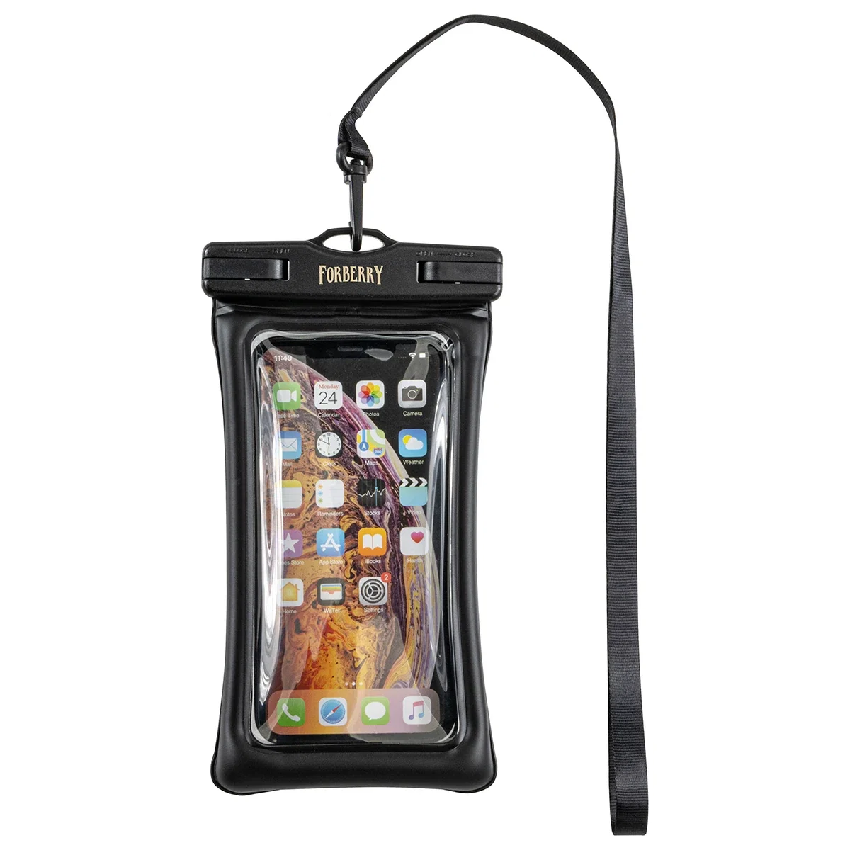 Side profile of the promotional Seahorse IPX8 waterproof floating phone pouch