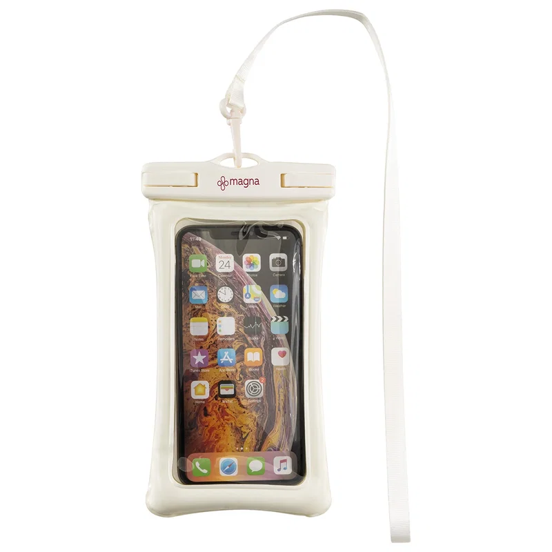 Angled view of the Best Buddy Tools Seahorse phone pouch showing the sealed closure