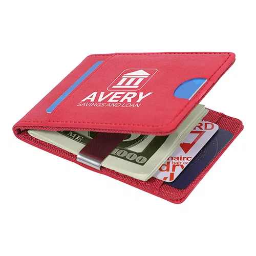 Custom Best Buddy money clip wallet with logo imprint area