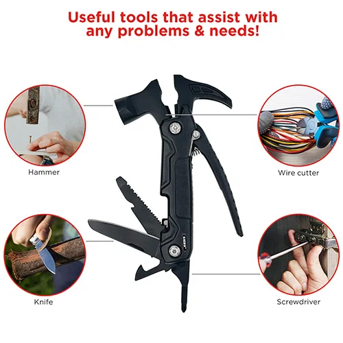 Best Buddy custom multi-tool hammer showing folded knife and saw blades
