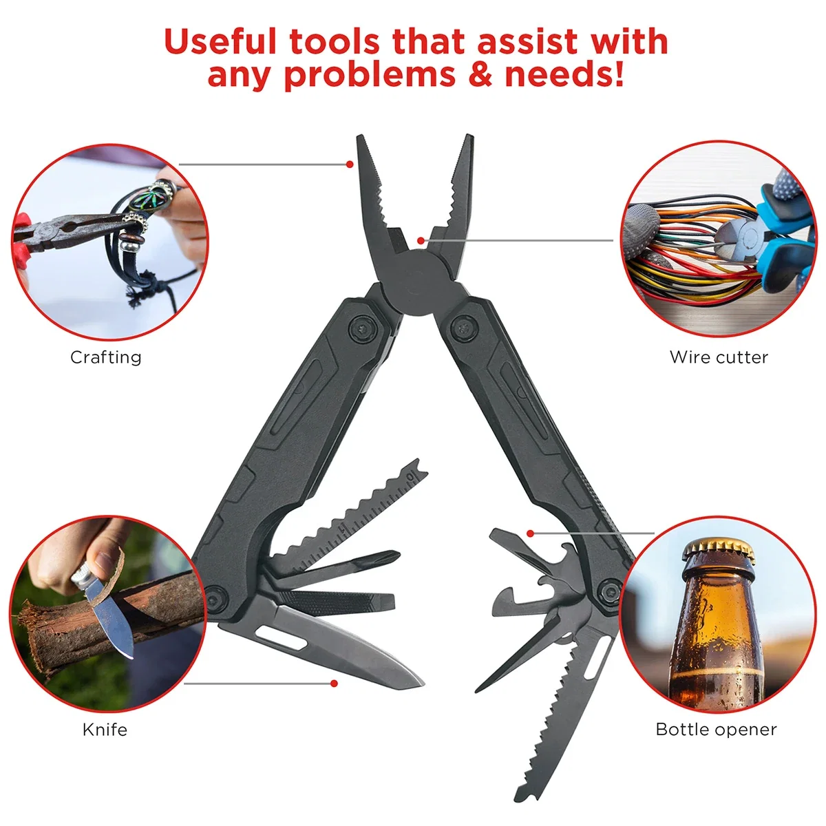 Side profile of the Best Buddy Tools Tactical Survival Multi-Tool Pliers
