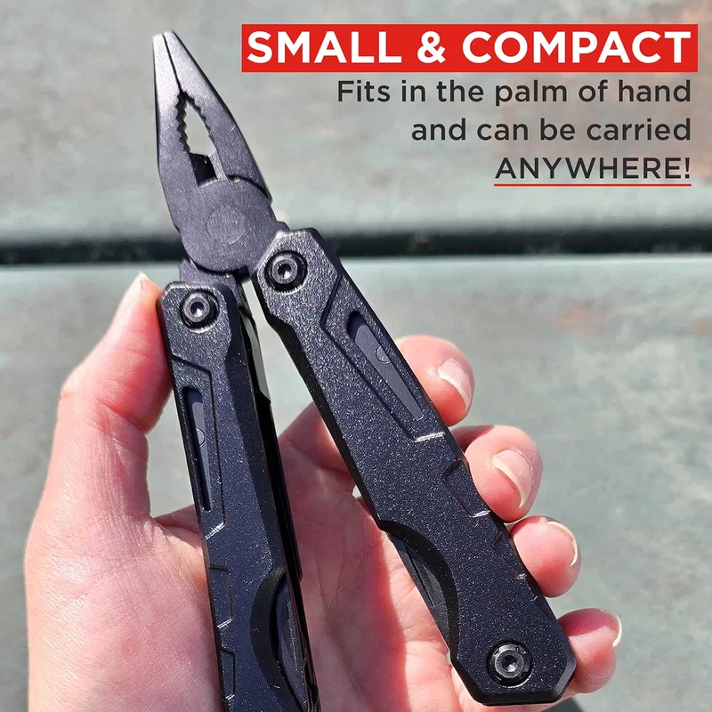 Best Buddy Tools Tactical Survival Multi-Tool Pliers gripping a cable, branded multi-tool in use