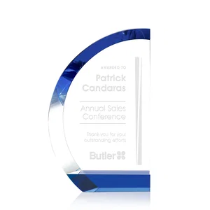 Beveled Crystal Award on Blue Crystal Base