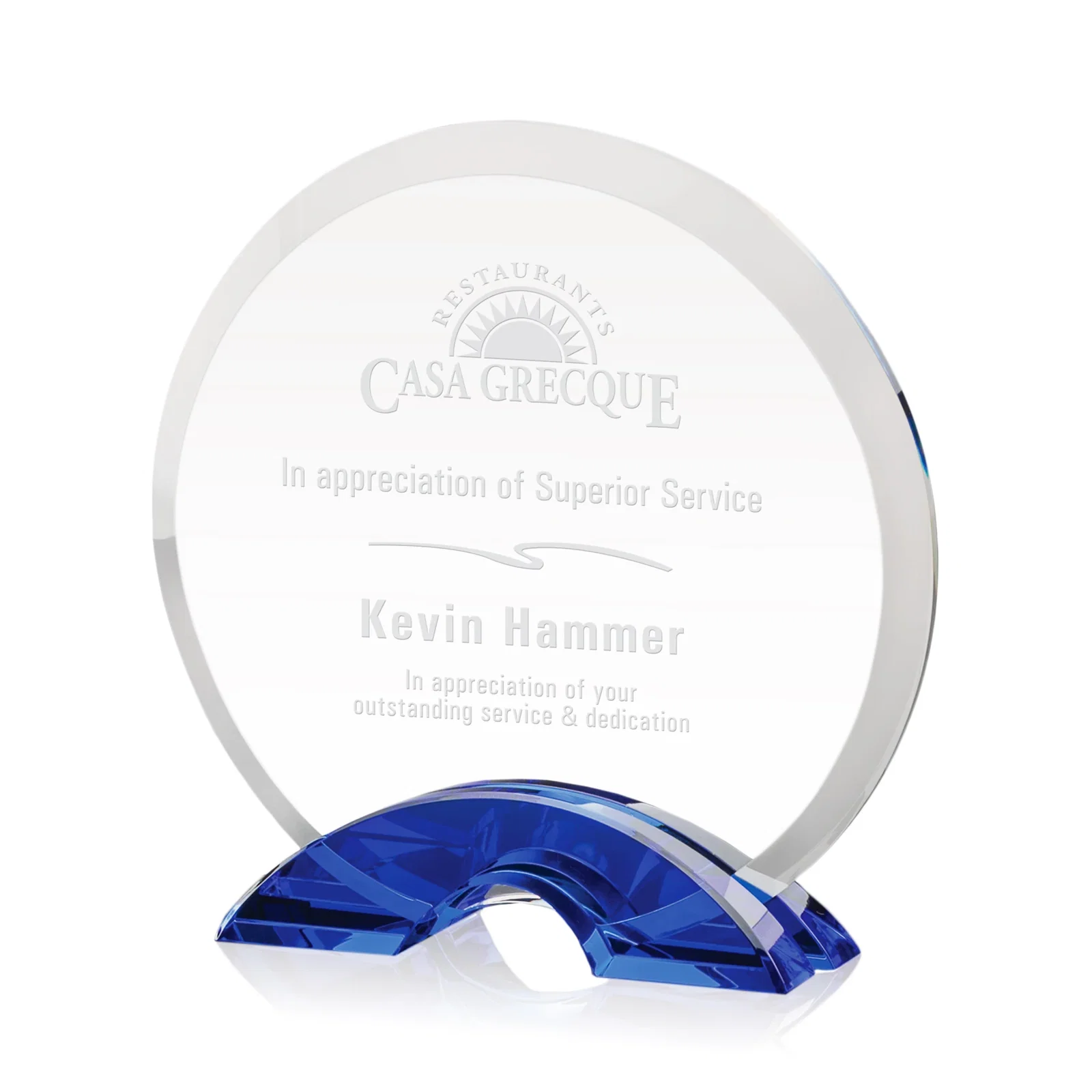 Beveled Crystal Disc with a Double Colored Crescent — view 7
