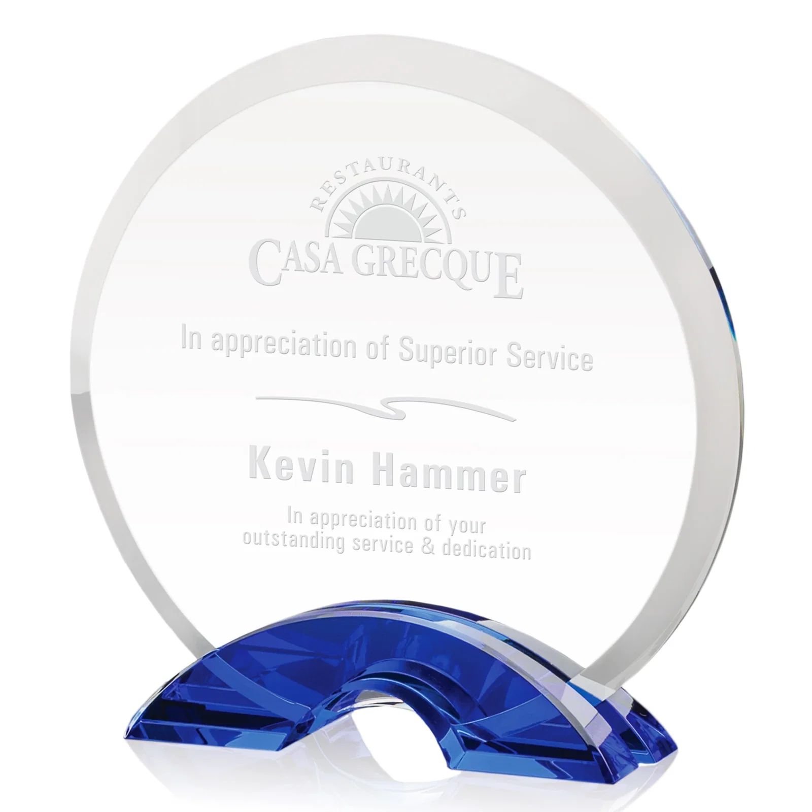 Beveled Crystal Disc with a Double Colored Crescent — view 9
