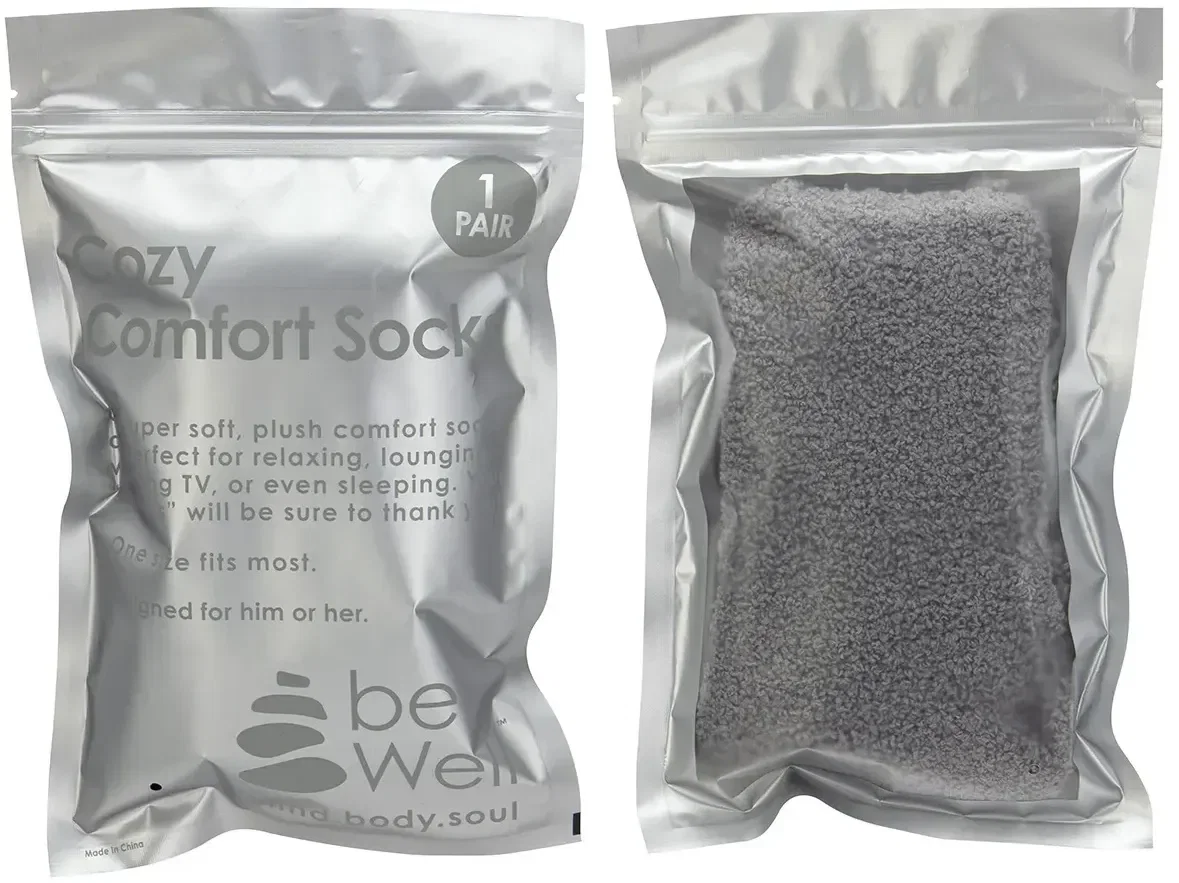 BeWell promotional fleece socks color options, branded cozy socks lineup