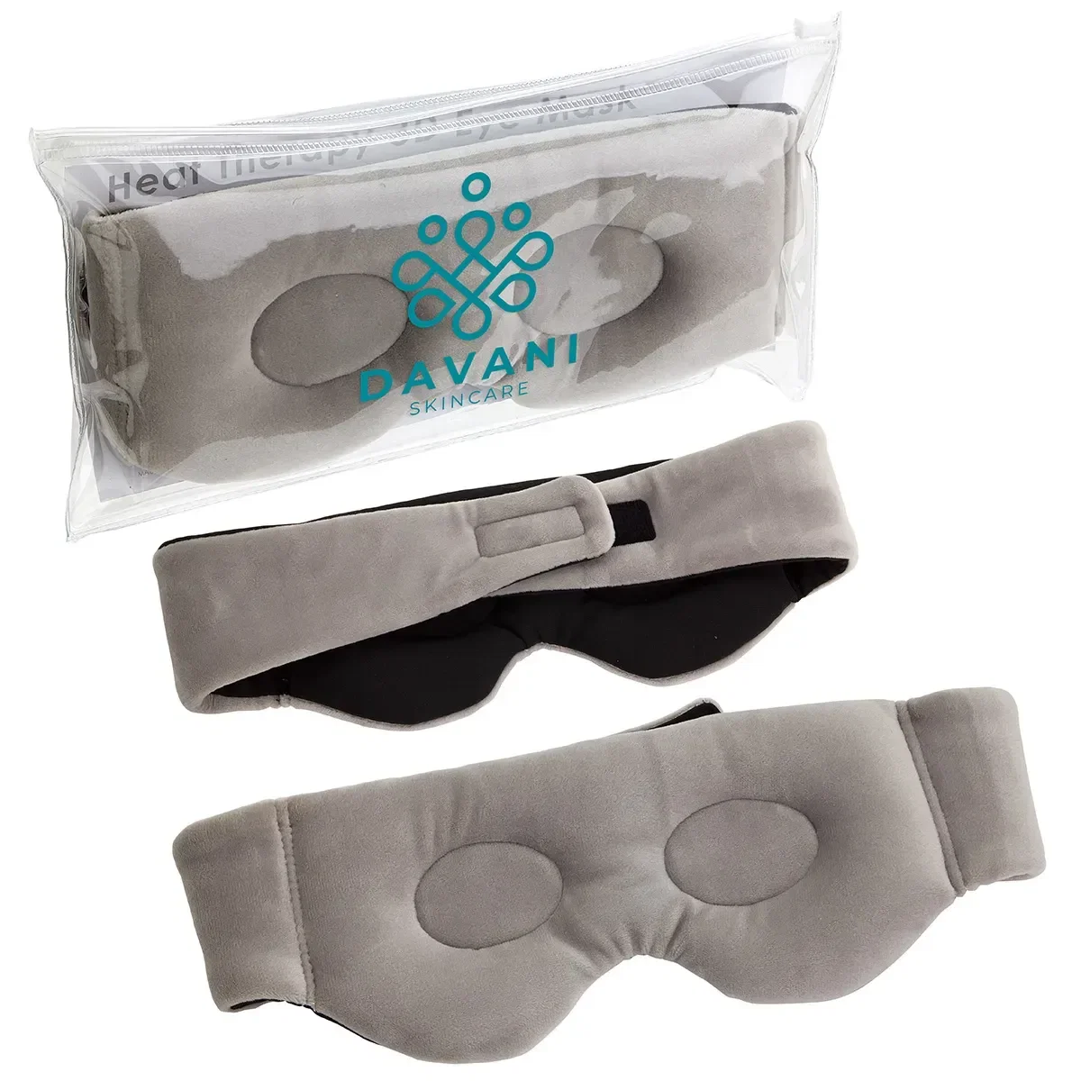 Custom BeWell Flaxseed Heat Therapy Eye Mask, front view of the branded wellness eye mask
