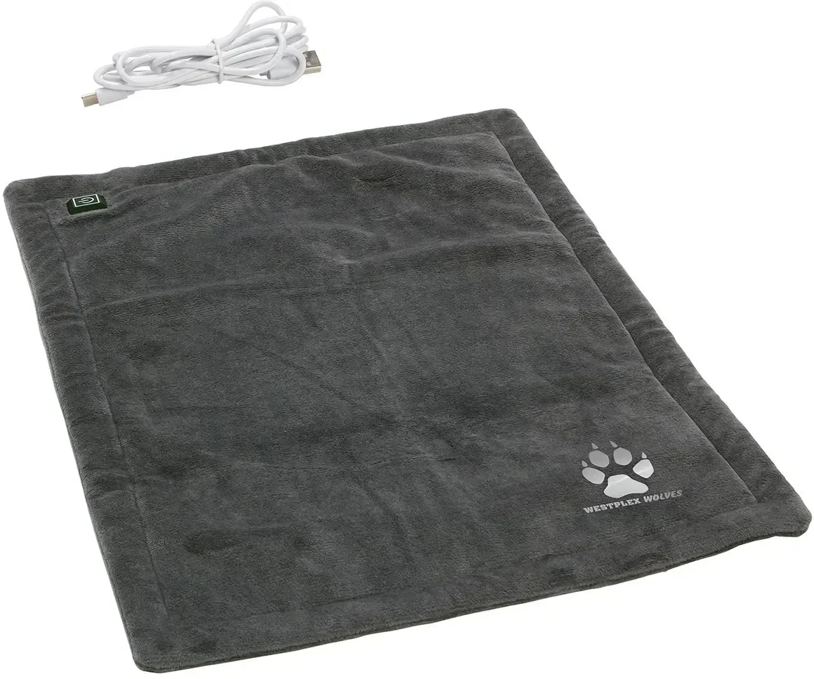 BeWell plush USB heating pad, custom branded promotional wellness giveaway, front view