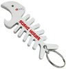 Big Fish Bone Bottle Opener & Cord Winder Keychain in Silver
