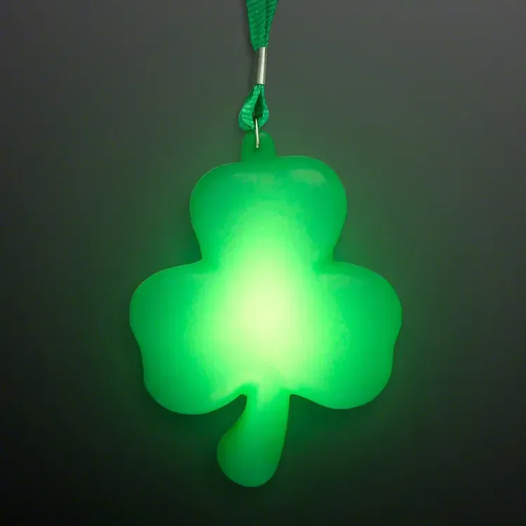 Big Light Up Shamrock Necklace for St. Paddy's Day — view 2