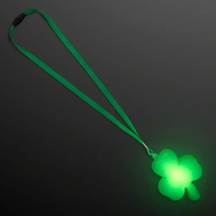 Big Light Up Shamrock Necklace for St. Paddy's Day — view 3