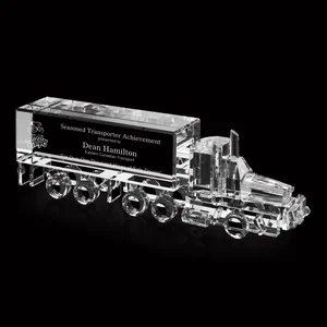 Assembled Crystal 18-Wheeler Truck Award