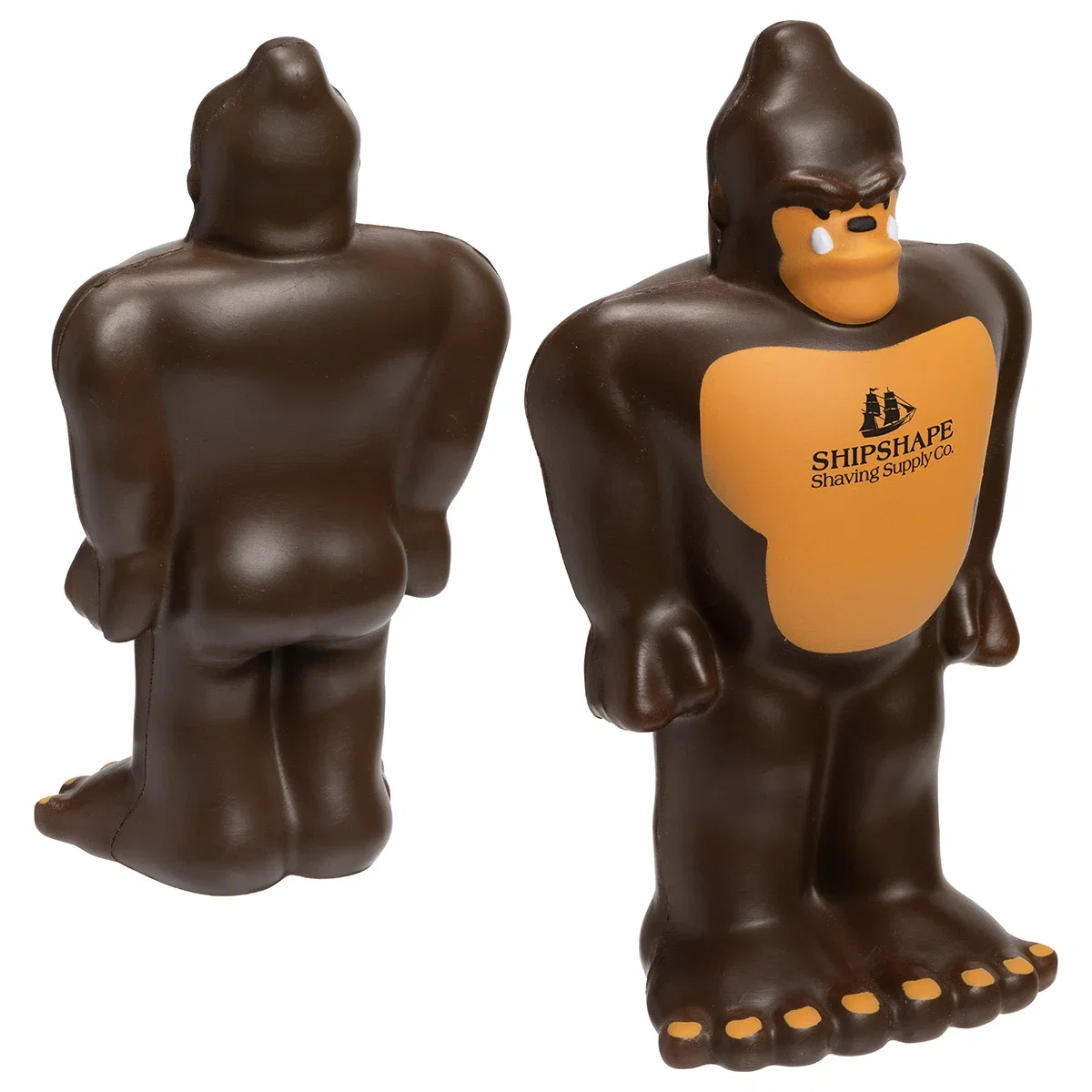 Close-up of the custom Bigfoot Stress Reliever's textured foam finish
