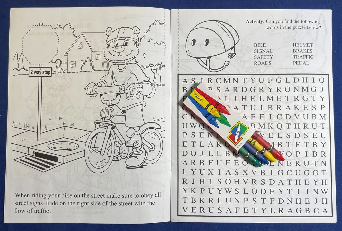 Bike Safety Sticker Book & Crayon Set for Kids — view 4