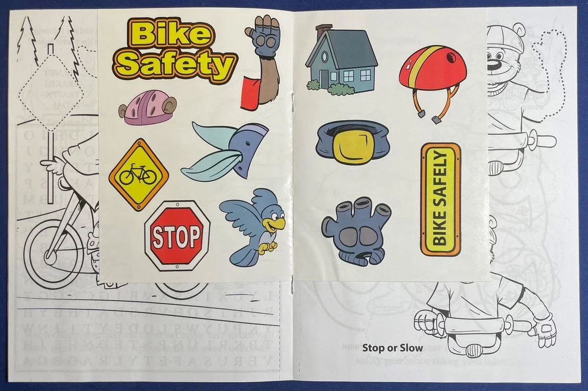 Bike Safety Sticker Book & Crayon Set for Kids — view 3