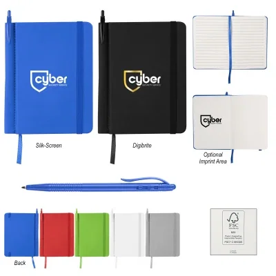 Small jotter pad shown closed with its companion pen alongside