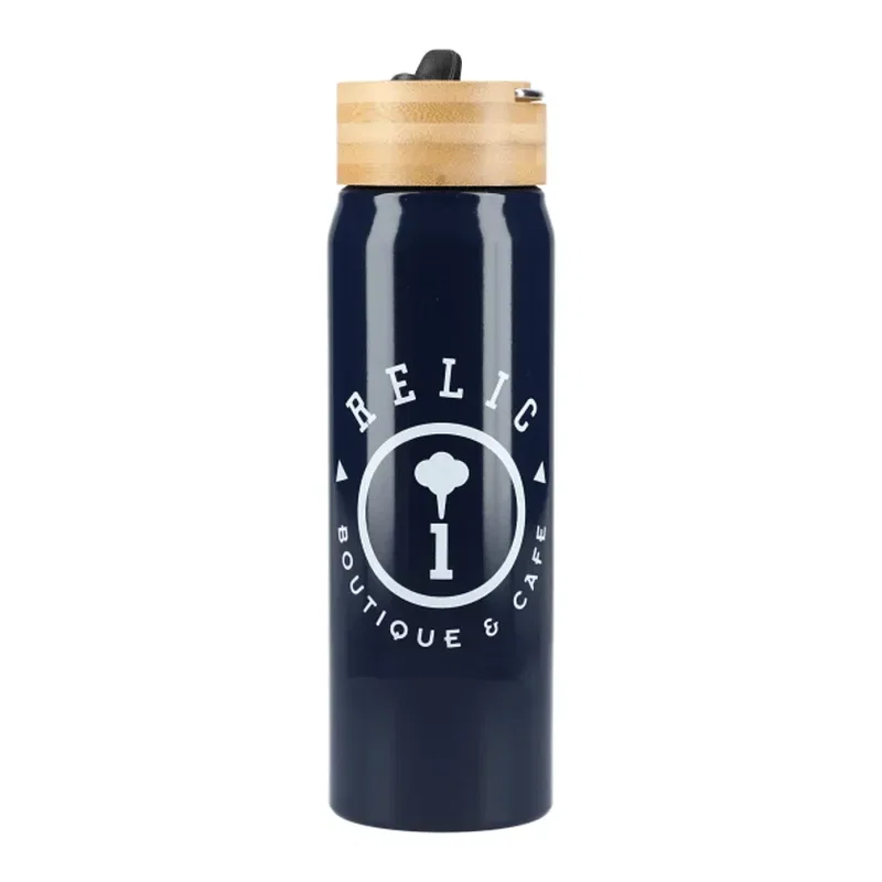26 oz. Eco-friendly Aluminum Bottle with Bamboo Lid — view 3