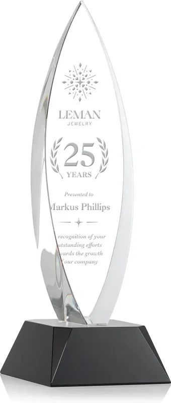 Birchwood Teardrop Custom Crystal Award — view 3
