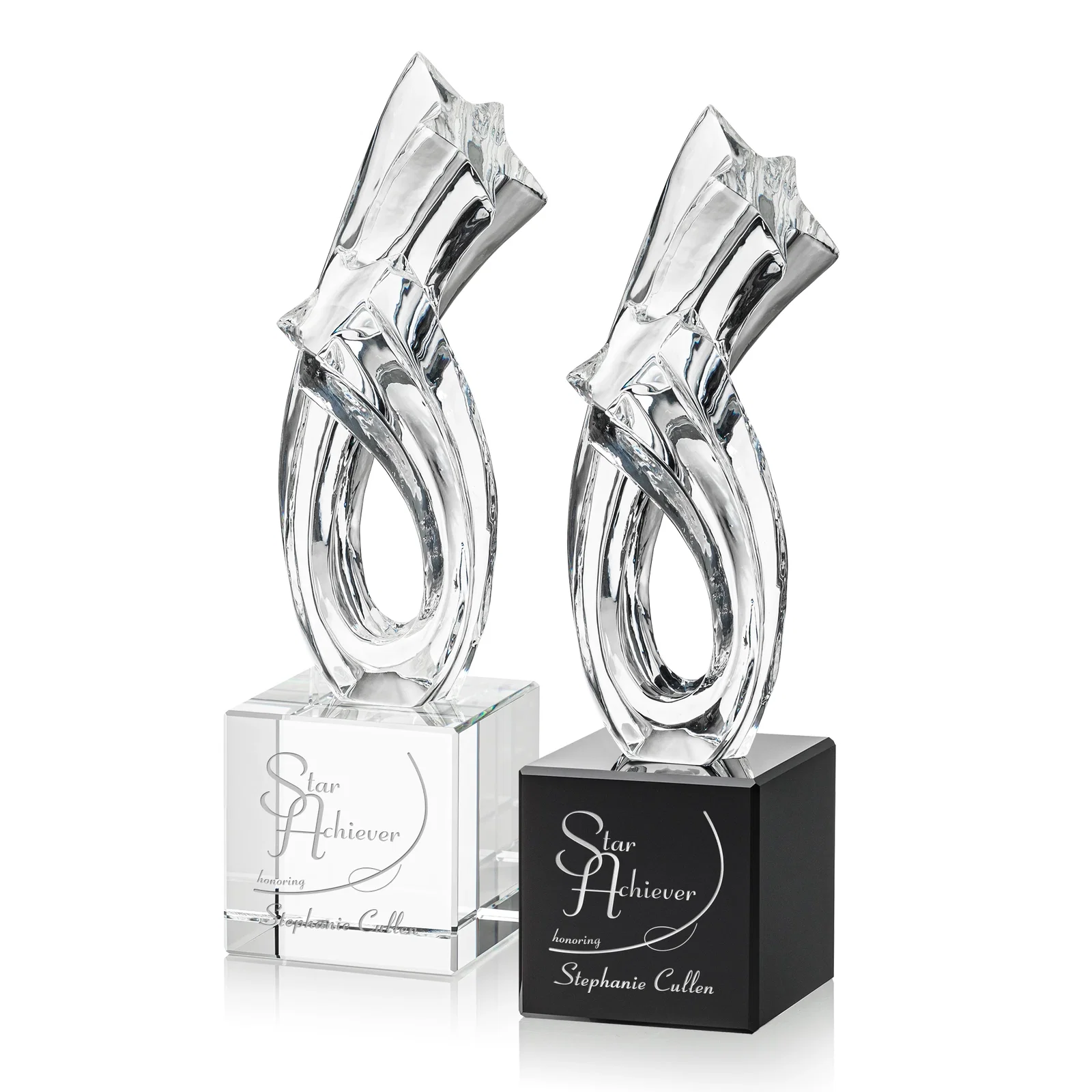 Custom Optical Crystal Star Award With a Tall, Narrow Silhouette for employee recognition