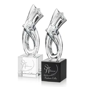 Optical Crystal Star Award With a Tall, Narrow Silhouette