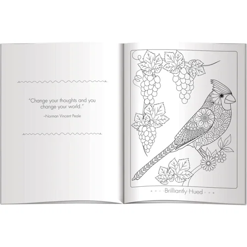 Imprinted 6-pack of colored pencils included with Birds coloring book
