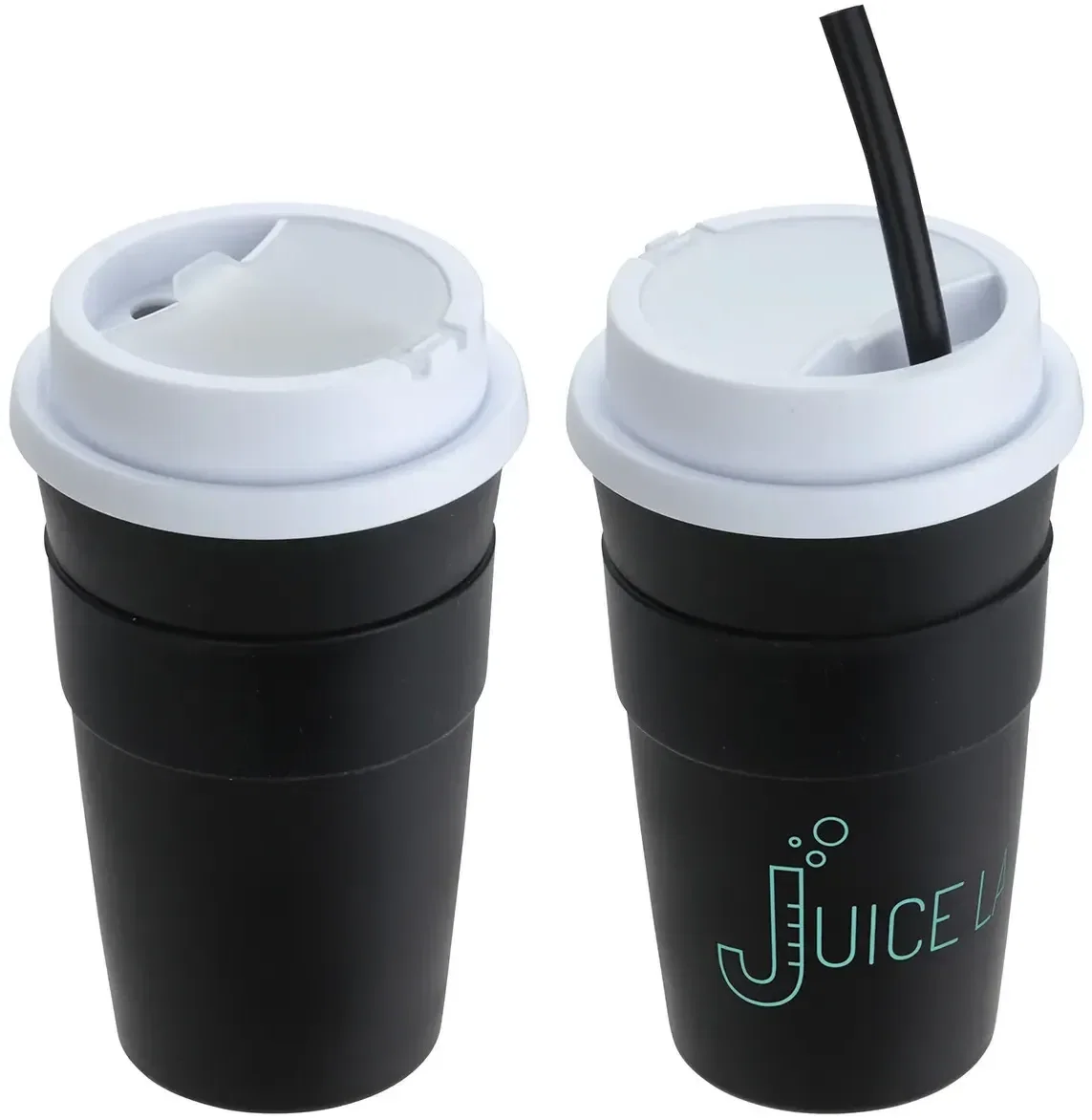 Close-up of the fold-away lid on the custom Bistro reusable coffee cup