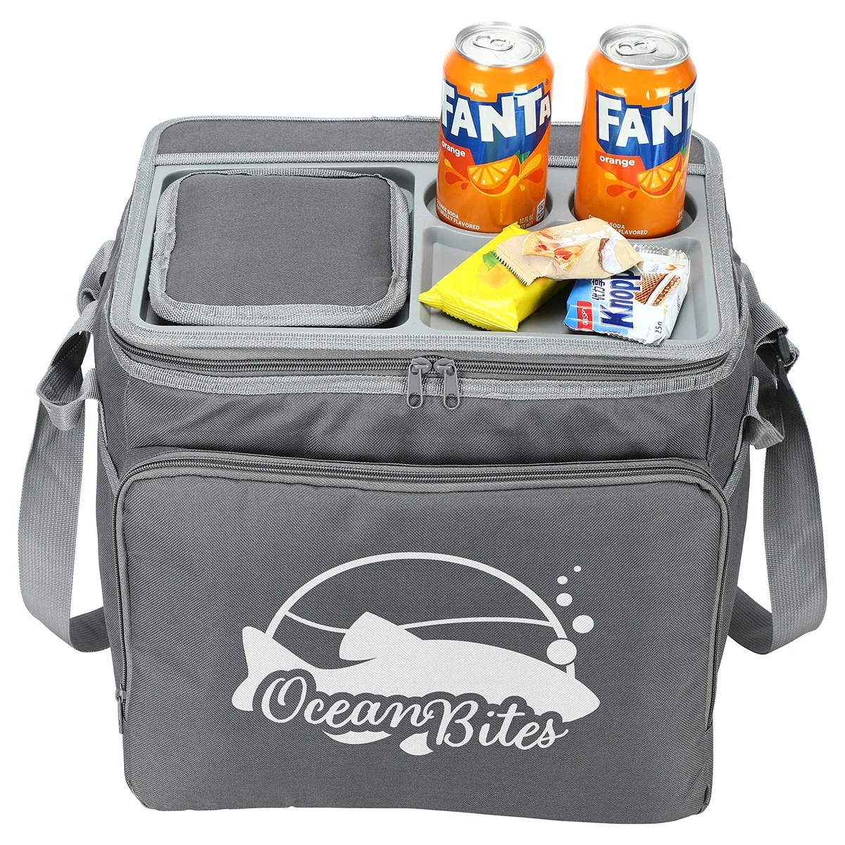Back view of the branded Bivouac 35-Can Collapsible Cooler