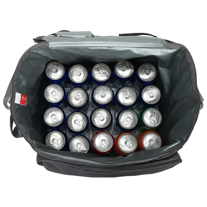 Promotional Bivouac Collapsible Cooler packed with drinks, tailgate lifestyle shot