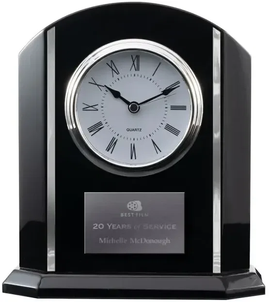 Black and Silver Piano Finish Desk Clock β view 1