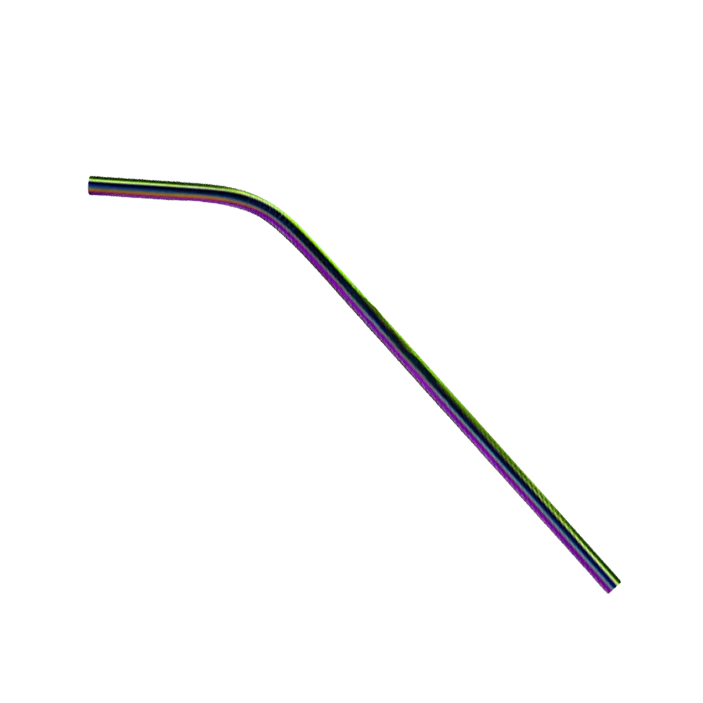 Bent Stainless Steel Straws: Individually sold in Black, Blue, or Rainbow — view 2