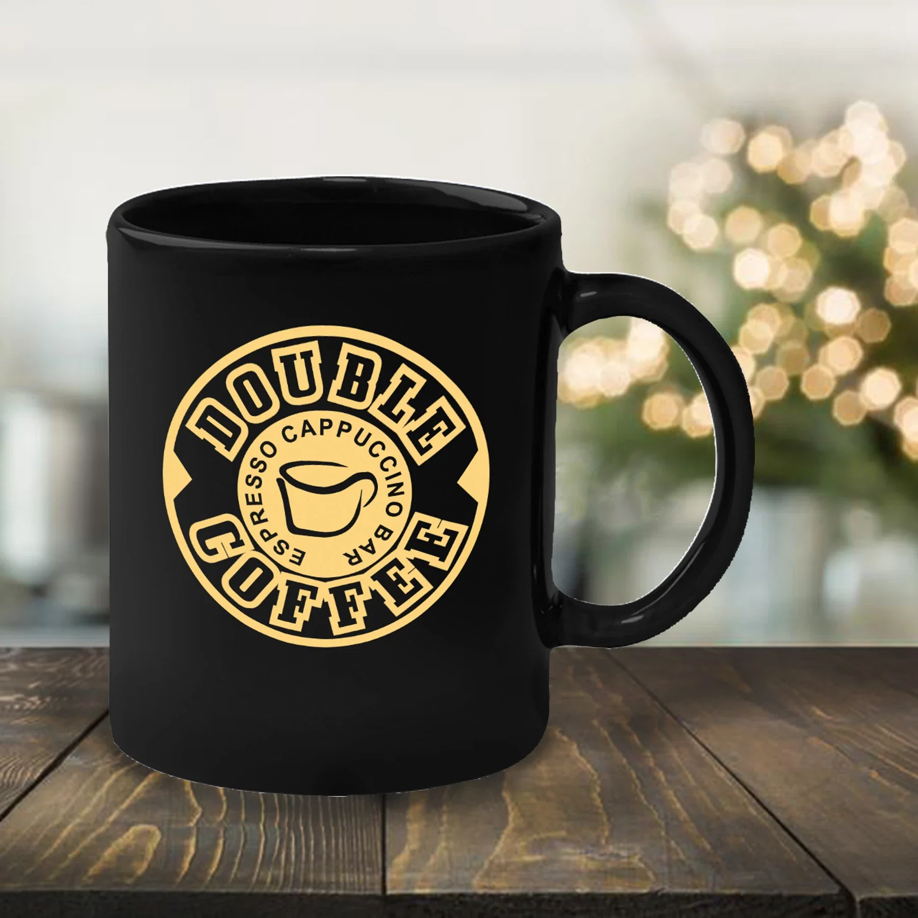 1 Color Ceramic Mug: Black — view 2