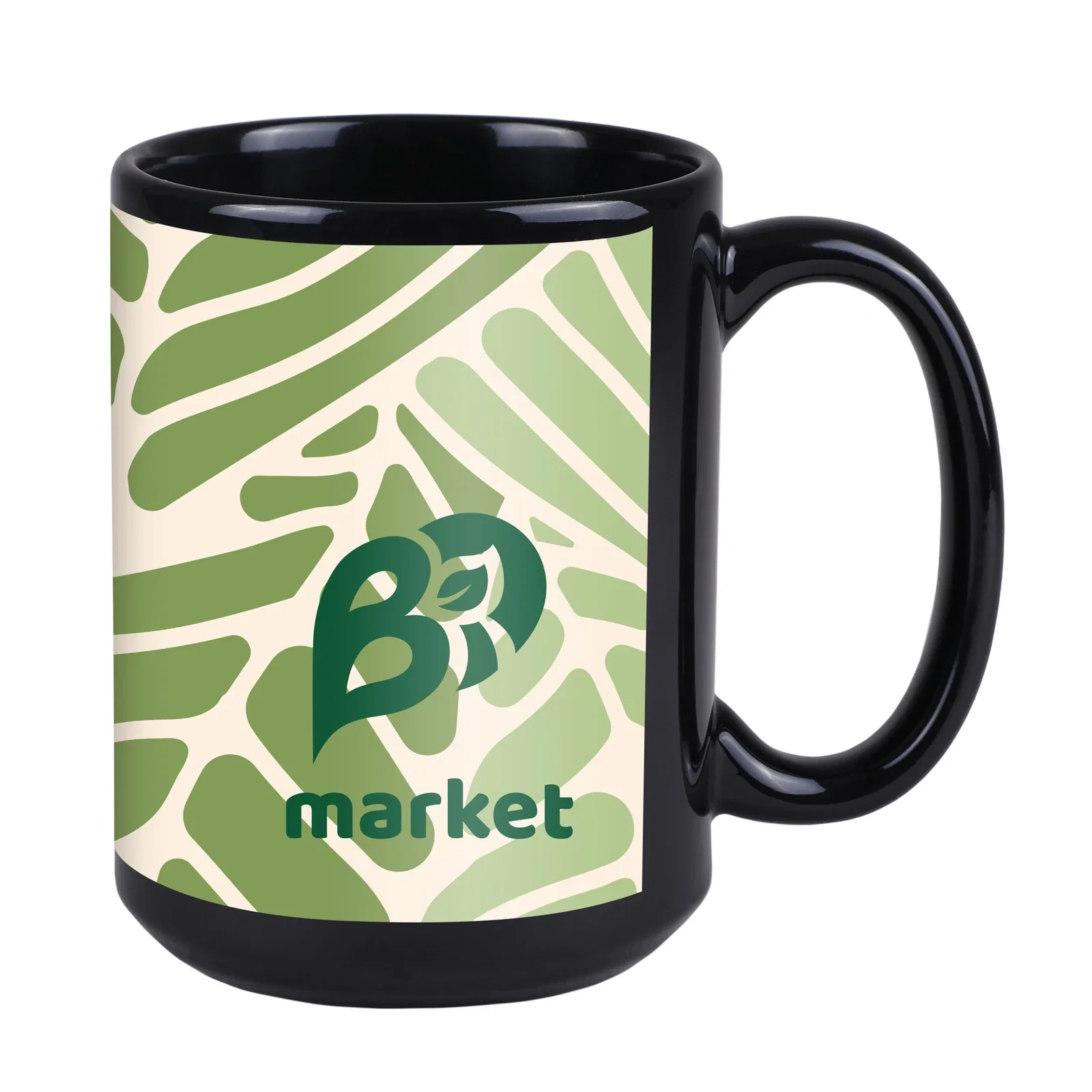 Full Color 15 Oz. Black Ceramic Mug — view 2
