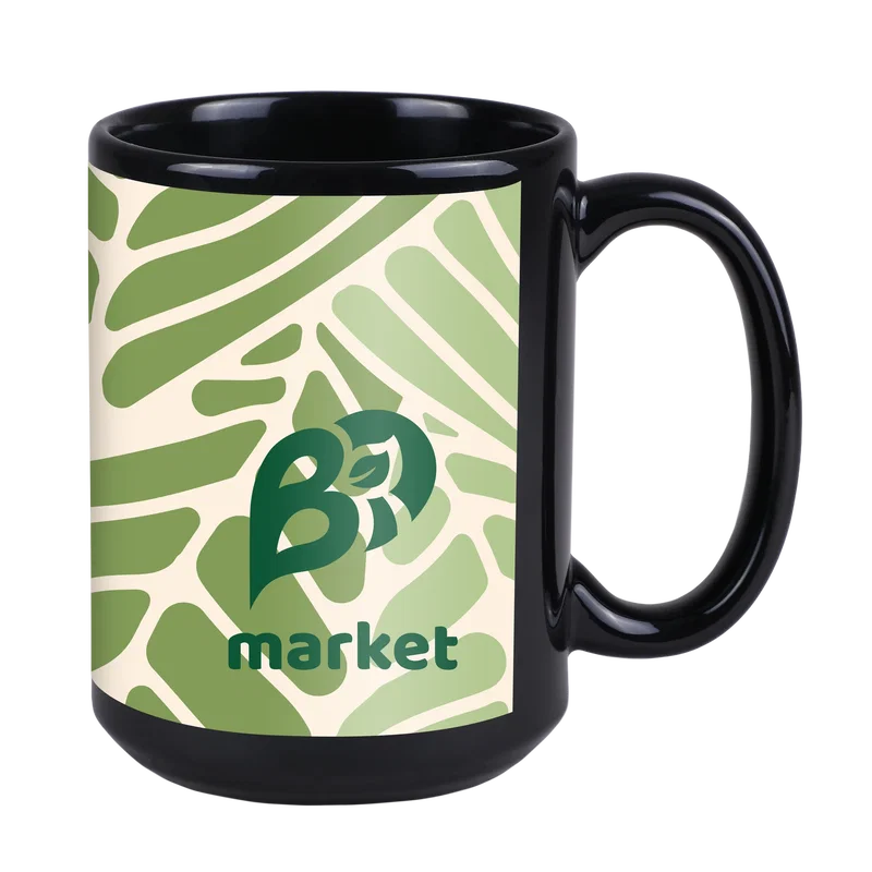 Full Color 15 Oz. Black Ceramic Mug — view 3