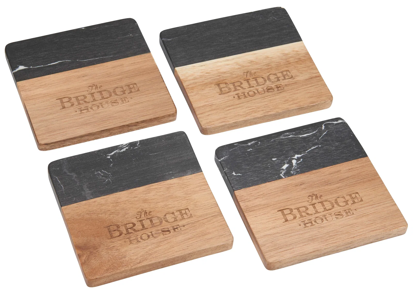 Black Marble and Wood Coaster Set — view 11