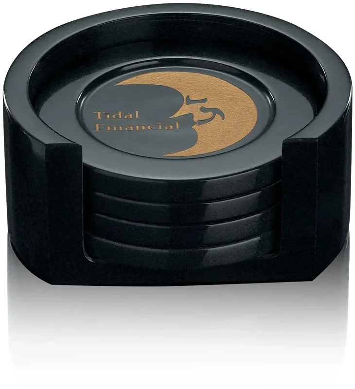 Black Marble Coaster Set
