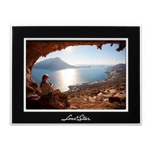 Black Metal Picture Frame with Bright White Border