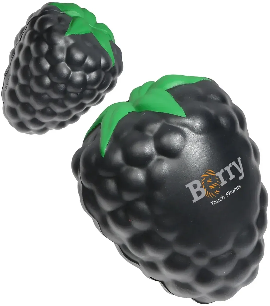 Custom blackberry-shaped promotional stress reliever squeeze toy for branded nutrition giveaways