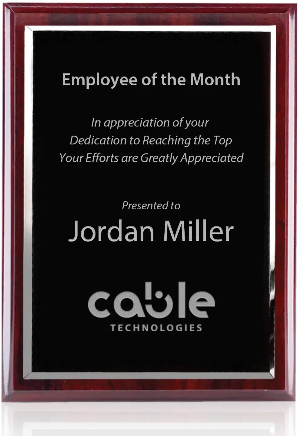 Custom Engraved Blackwell Mirror Plaque — view 2