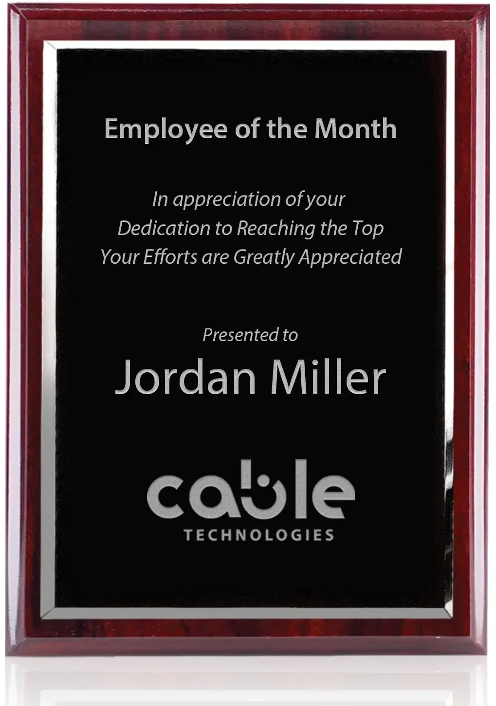 Custom Engraved Blackwell Mirror Plaque — view 3