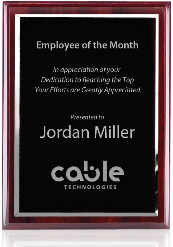 Custom Engraved Blackwell Mirror Plaque — view 3