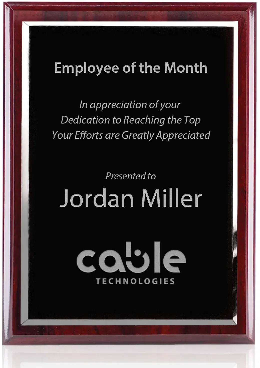 Custom Engraved Blackwell Mirror Plaque — view 4