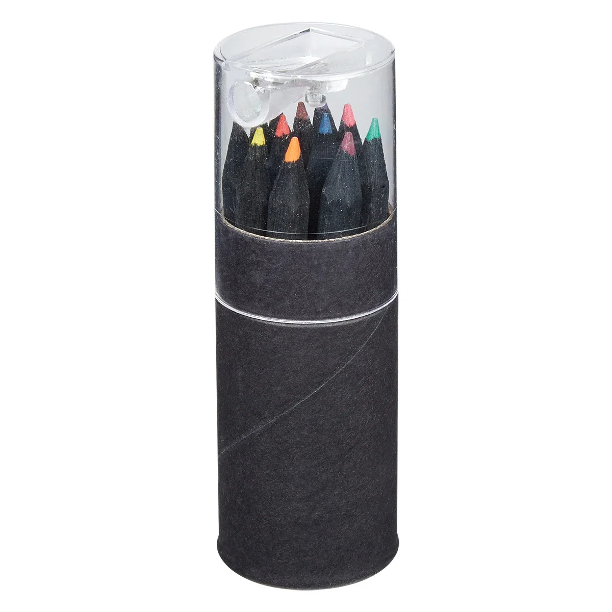 Pencils removed and arranged beside the container