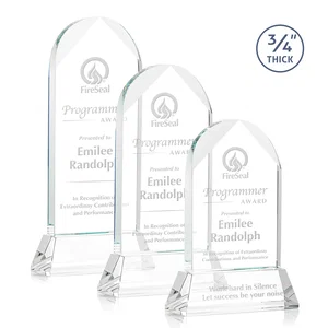 Starfire Crystal Arch Award, Tall Tapered Base, Prismatic Finish