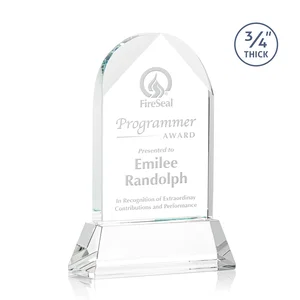 Starfire Crystal Arch Award, Tall Tapered Base, Prismatic Finish